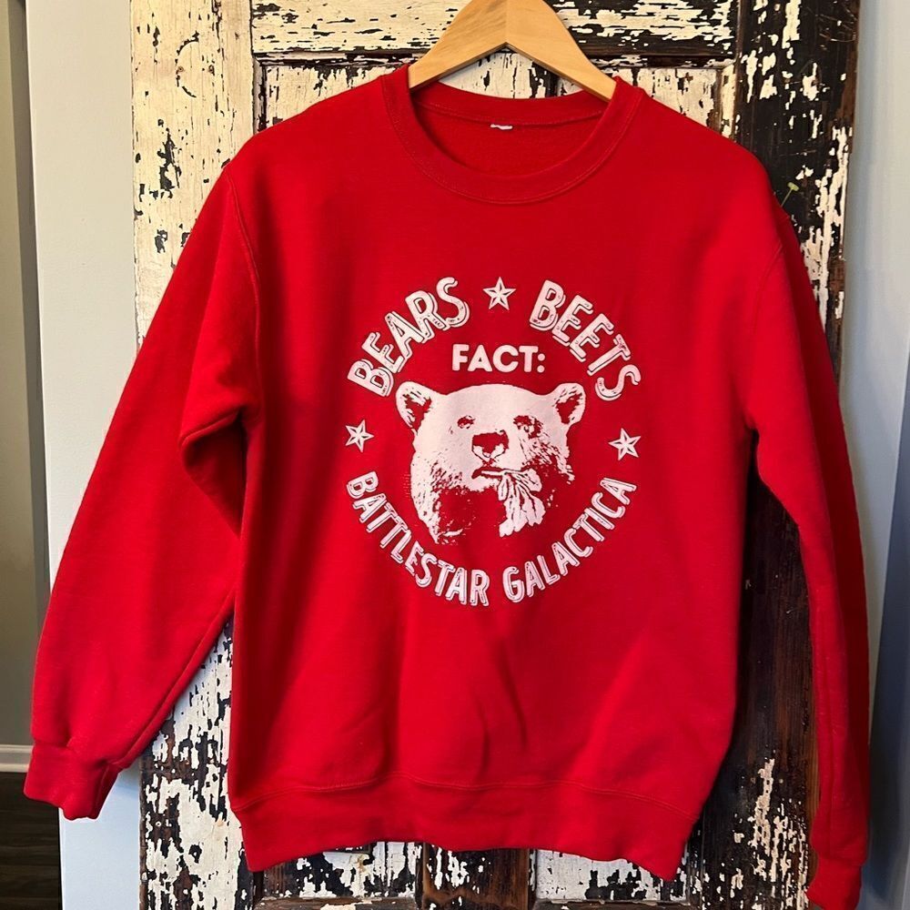 Dwight Schrute Beets, Bears, Battlestar Galactica unisex sweatshirt. Size S/M
